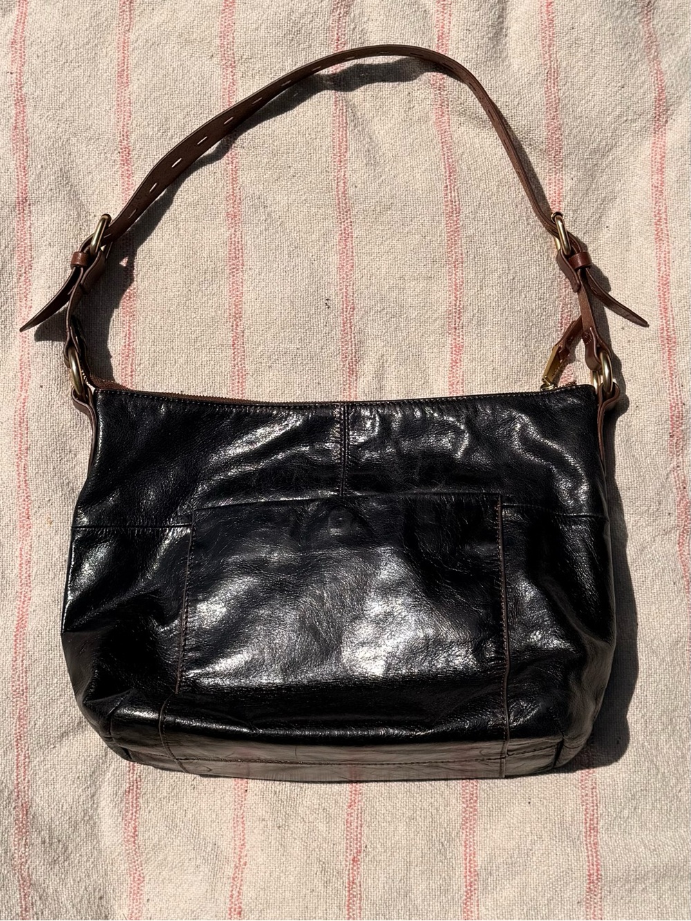 Hobo Charlie Black Leather Shoulder Bag GUC